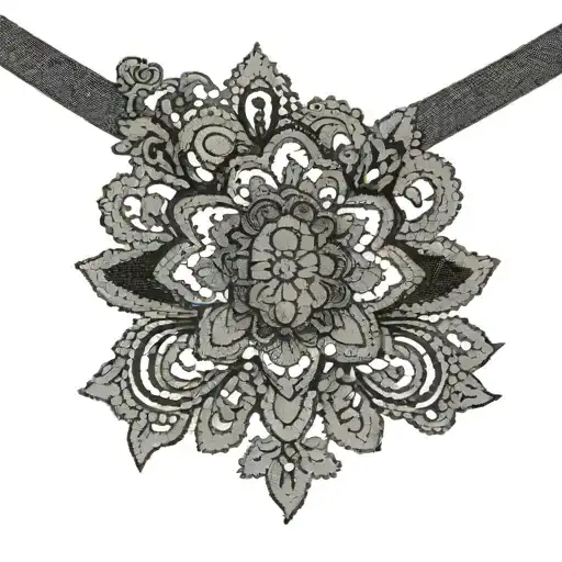 Black Choker Lace Necklace Band Feminine Small