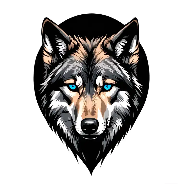 Wolf With Blue Eyes
