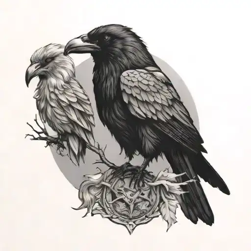 Merged Raven And Wolf
