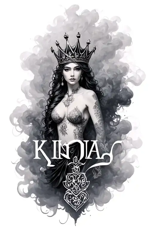 The Name Kinga With Smoky Background