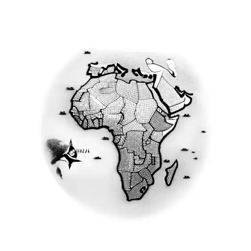 Map Of Africa With Various Animals Native To The Continent