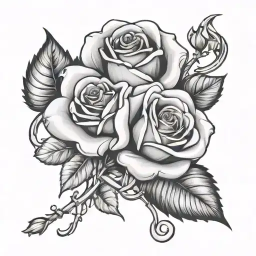 F And A Rose Intertwined