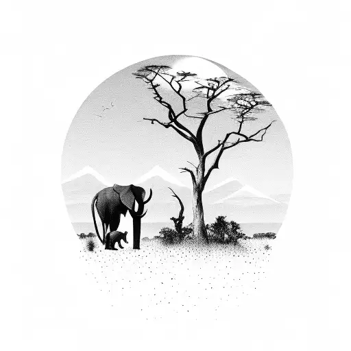 Silhouette Of A Traveler Exploring The African Wilderness