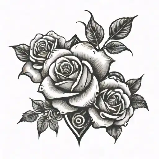 Letra F And A Rose Surrounded