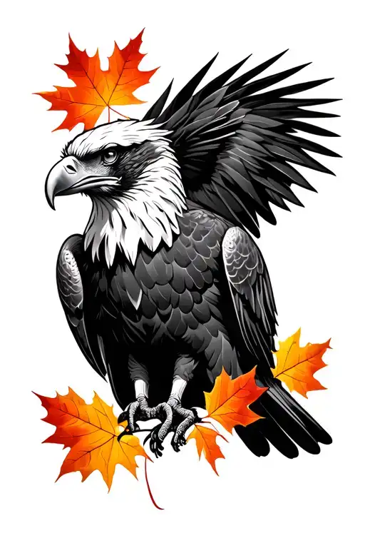 Army Eagle Bright Fall Leaves