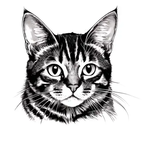 Tabby Cat Line Drawing