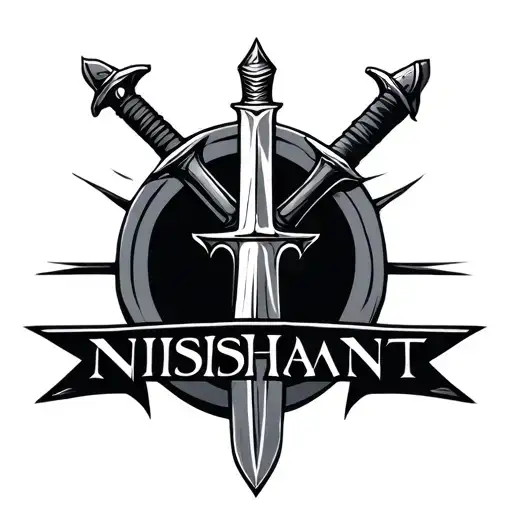 Nishant Name With Sword Piercing