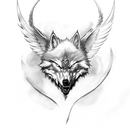 Lone Wolf With Wings