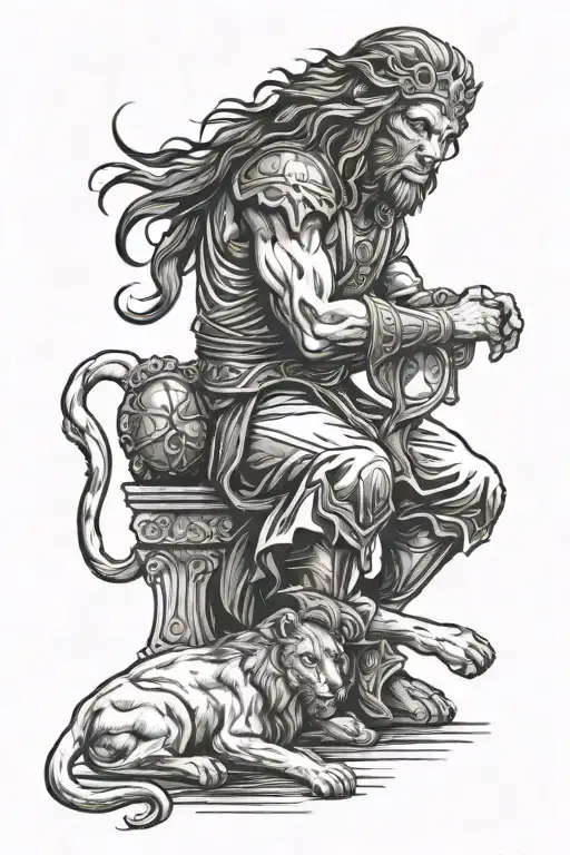 Jesus Lion And Warrior Kneeling