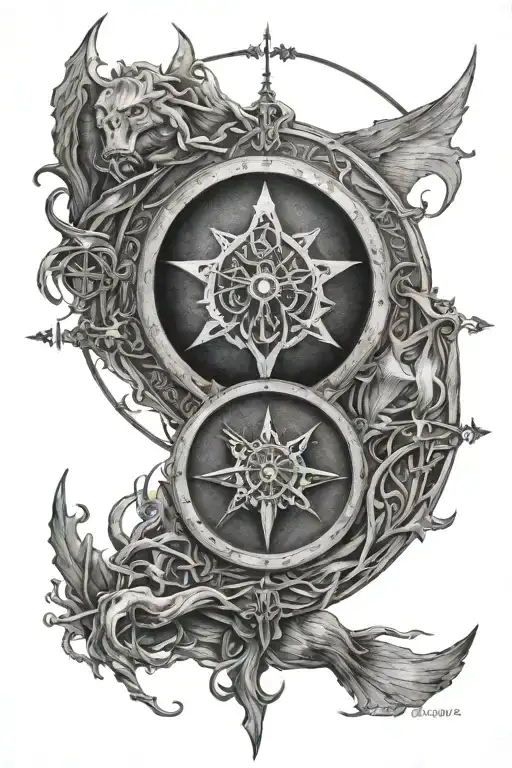 Lord Of The Rings Incorrporated With Viking Compass