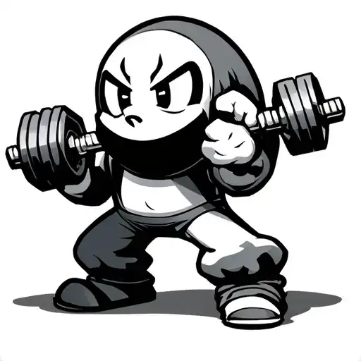 Shy Guy Character Holding Weights