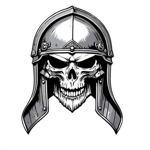 Mean Skull With Spartanian Helmet