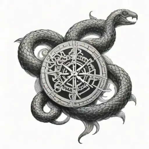 Vegvisir And A Snake Wrapping