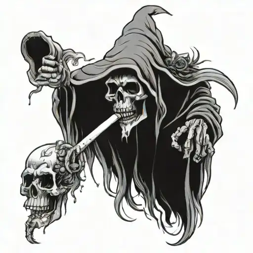 Grim Reaper Smoking Weed