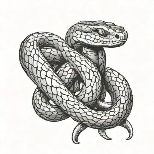 A Snake Calmly Climbing On A Cross