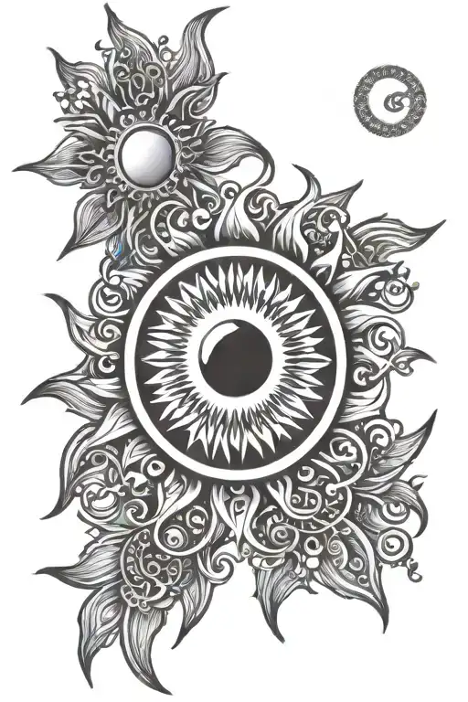 Sun With Initials As Edges