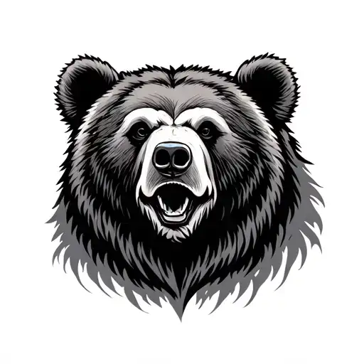 Grizzle Bear Face Emerging