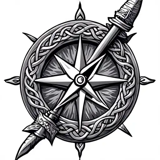 Vikings With Compass And Celtic Knots