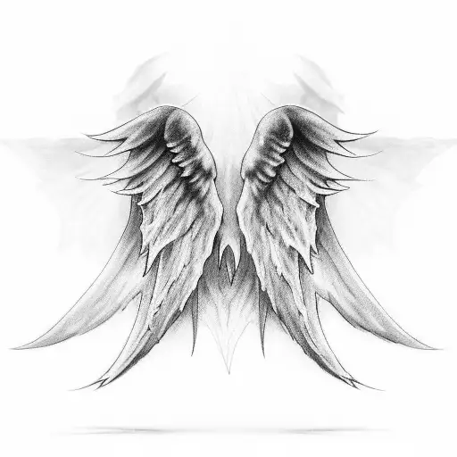 Angel And Devil Wings Covers Around The Arm