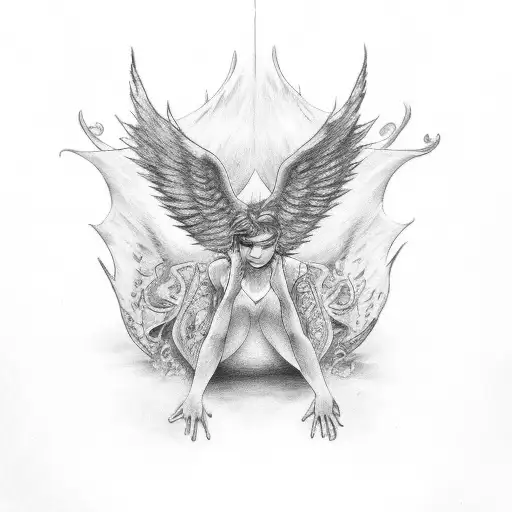 One Angel And One Devil Wings