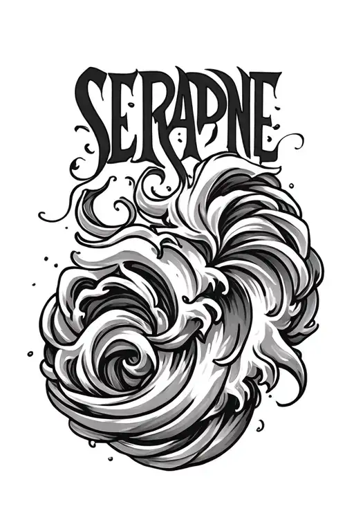 Waves Making The Name Seraphne