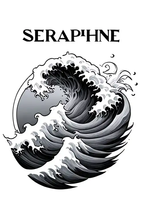 Waves Making The Name Seraphne