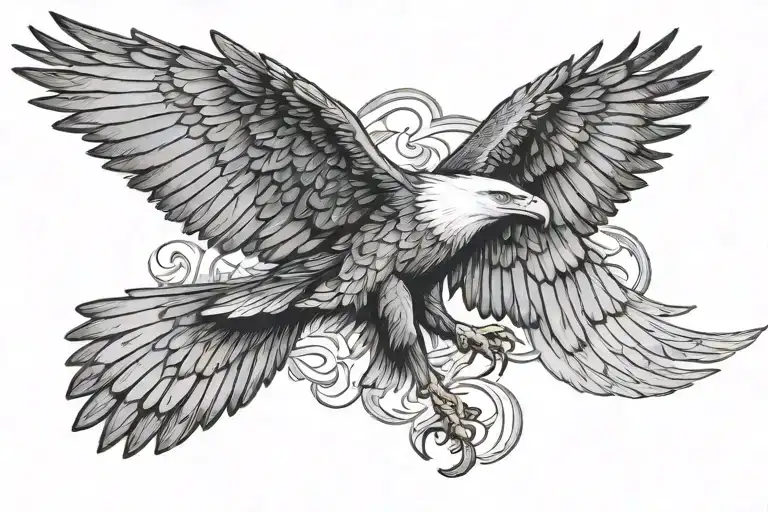 Eagle And Raven Flying