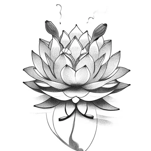 Lotus Flower And Script