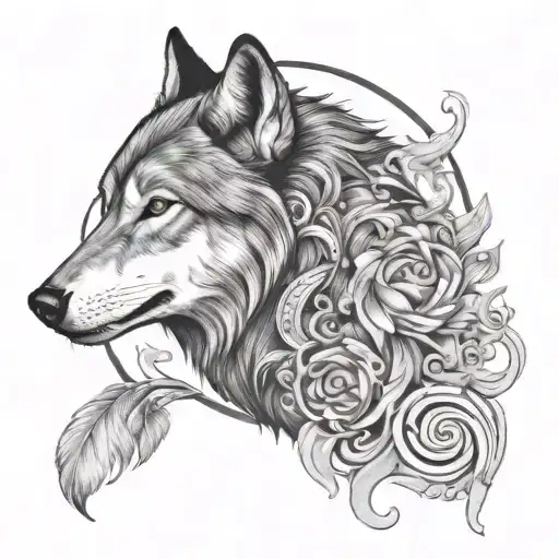 Wolf With Goddess