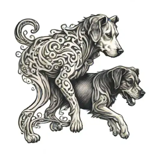 Gemini And Dog Combined