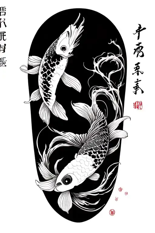 Koi Sleeve With 'Charlotte' In Kanji Symbols Inner Bicep