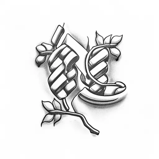 Paramedic Symbol Intertwined With A Coffee Plant And Beans