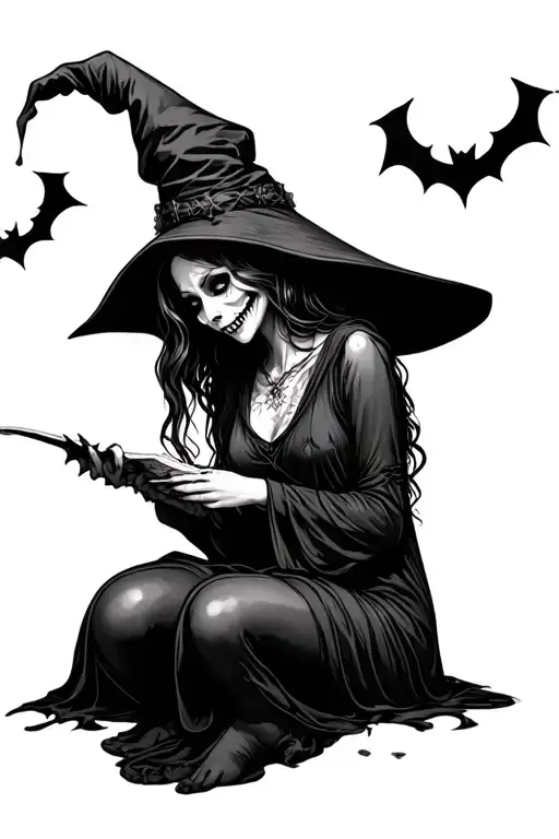 Creepy Witchy Woman Sitting