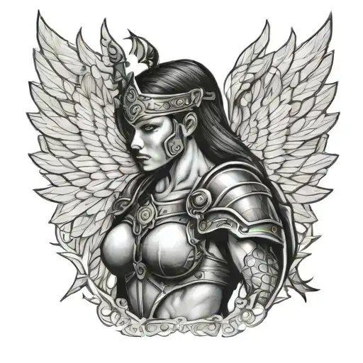 Female Warrior With Wings