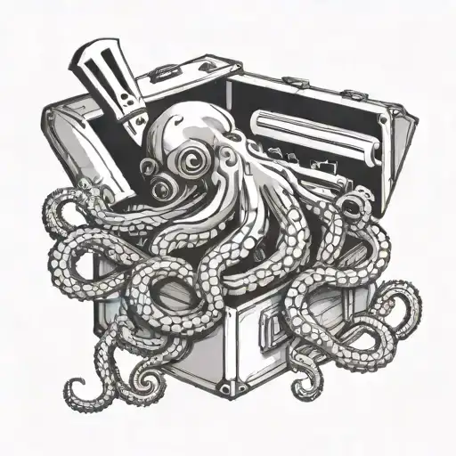 Octopus In Box Holding Utensils And Knifes