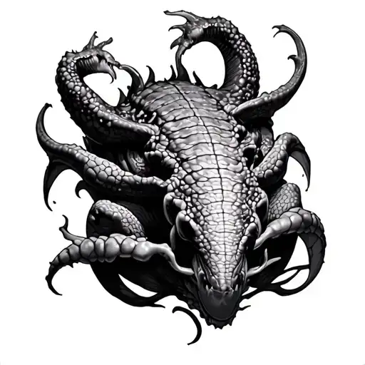 Oroborus Black And White Drawing