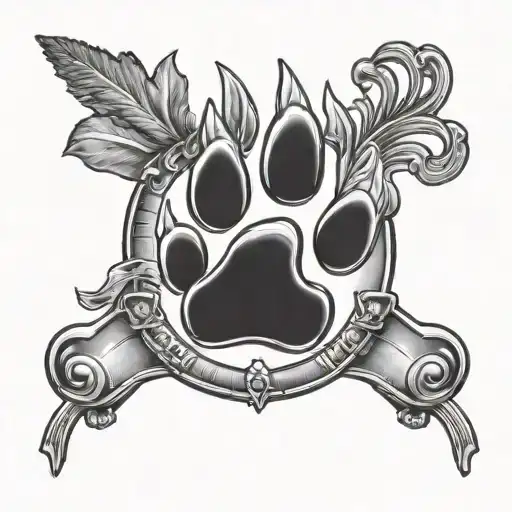 Military Natural Dog Paw With Name