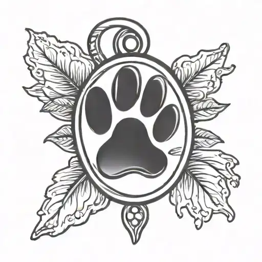 Dog Tag Natural Dog Paw With Name