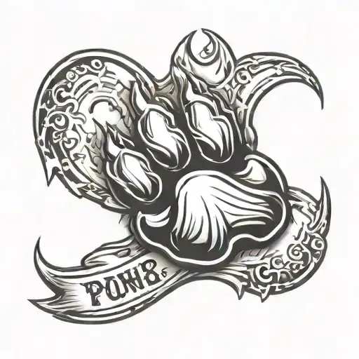 Punk Natural Dog Paw With Name