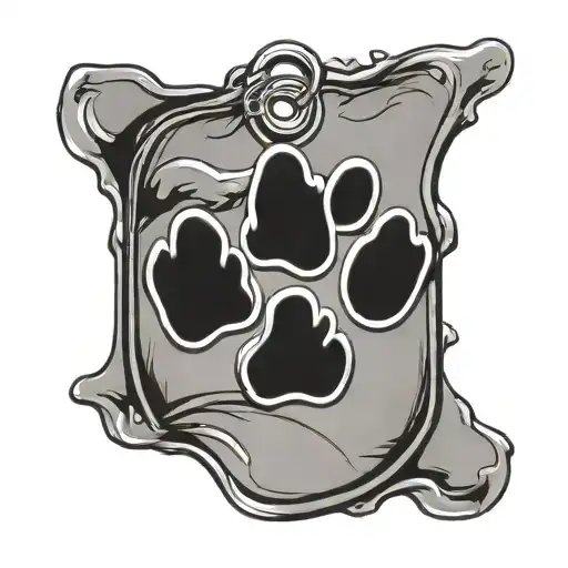 Natural Dog Paw Print Dog Tag