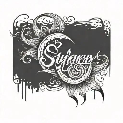 The Name Written With Sun Symbol Name Written