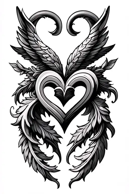 Italian Sagittarius Sign Intertwined Hearts