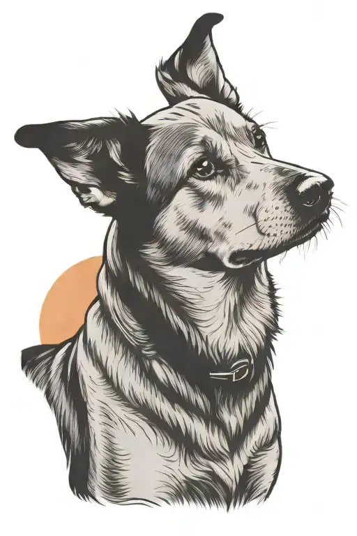 Dog Looking At Sunset