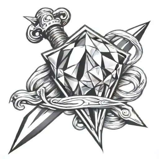 Diamond With Boxing Rings Sword