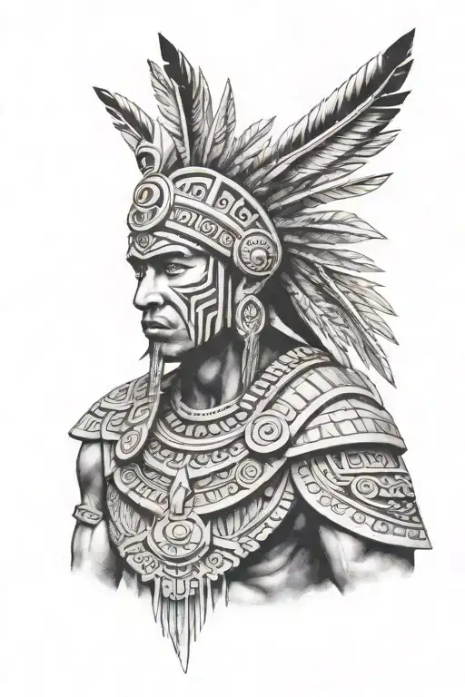 Aztec Warrior Realism Style
