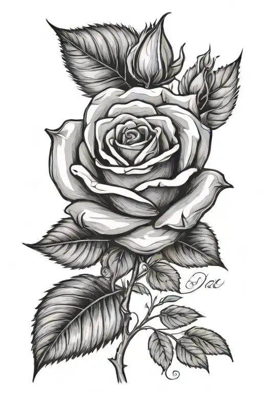 Rose With Date Written And Name Jade