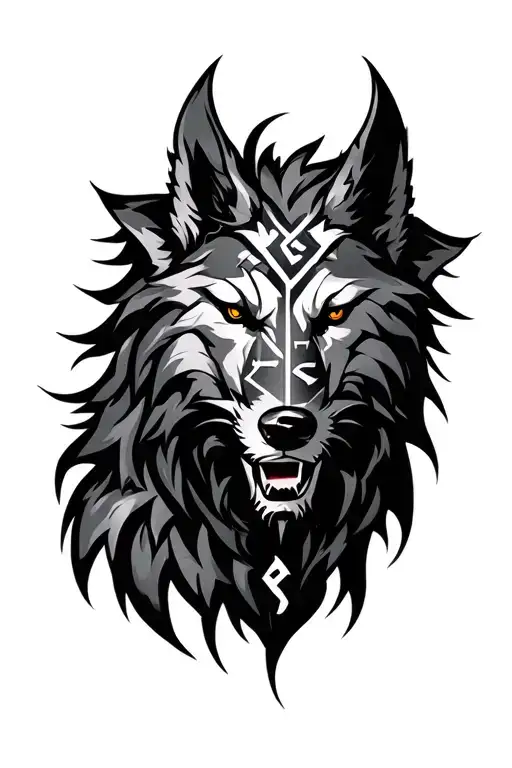 Fenrir With Runes Forming
