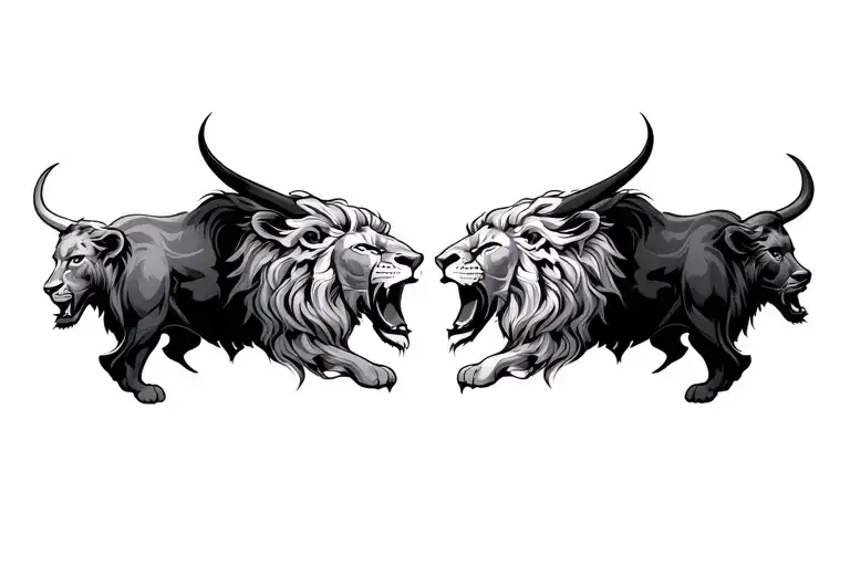 Lion And Bull