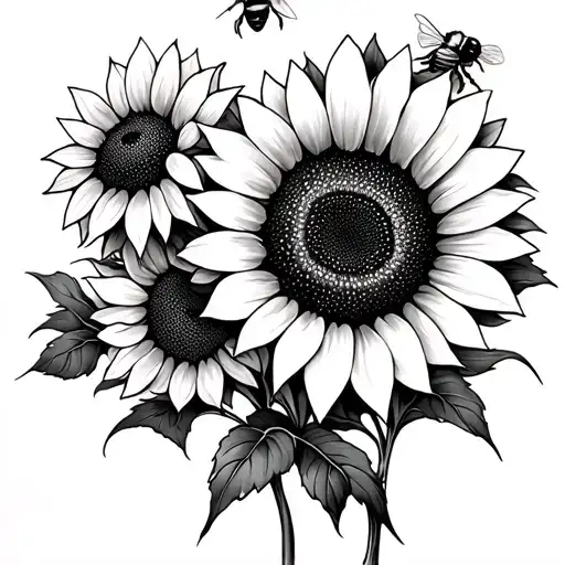 Sunflower Honeycomb Bees