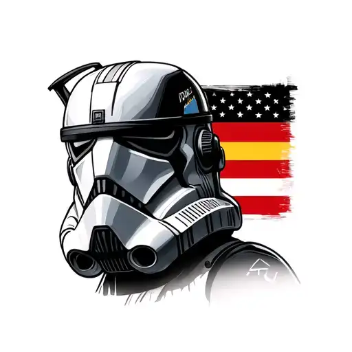 Clone Trooper Helmet With German Flag And United States And Military Police